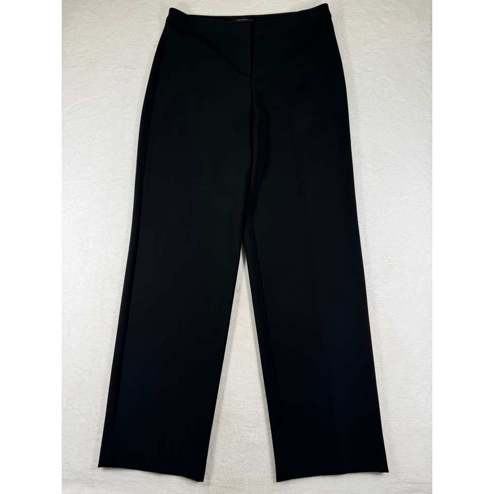 St. John Caviar Diana Black Straight Leg Dress Pants Womens 12